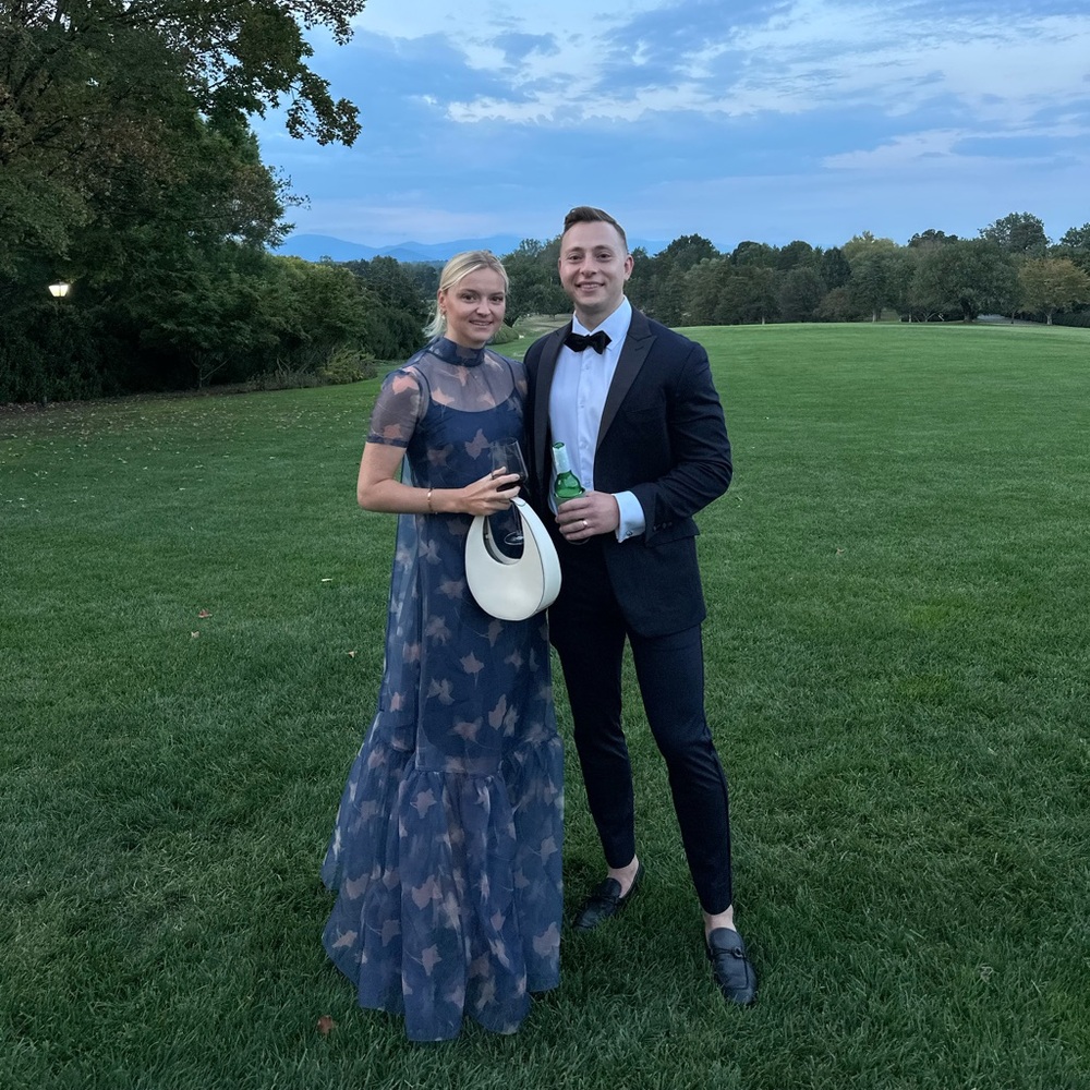 Elegant Blue Star Pattern Dress